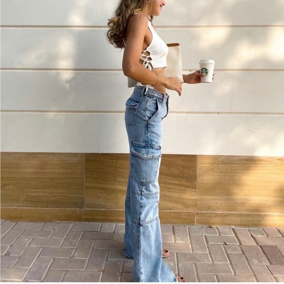 Zara split hem cargo jeans - Picture 2 of 7
